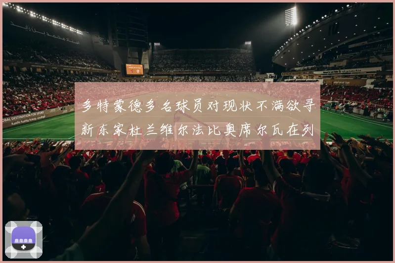 多特蒙德多名球员对现状不满欲寻新东家杜兰维尔法比奥席尔瓦在列